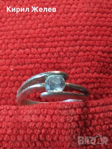 СТИЛЕН СКЪПОЦЕНЕН СРЕБЪРЕН ПРЪСТЕН СРЕБРО 925 АНГЛИЯ с ГОЛЯМ ЮВЕЛИРНО ФАСЕТИРАН ИСКРЯЩ ЦИРКОН 41178, снимка 12 - Пръстени - 48954460
