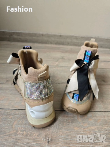 Дамски маратонки \ сникърси на платформа с панделка., снимка 9 - Маратонки - 53093874