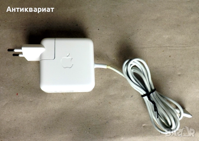 Оригинално зарядно устройство на Apple с мощност 45W и MagSafe 2 конектор (модел: A1436), снимка 1