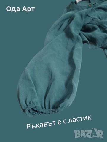 Zara, нова, изумрудена блуза, снимка 5 - Блузи с дълъг ръкав и пуловери - 51801424