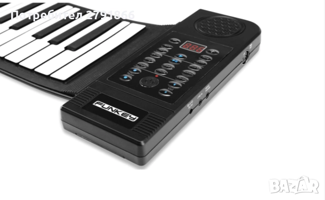 61 клавиша навиващо се пиано,преносимо,жак слушалки,line вход,MIDI изход,128 ритъма на ток и ба, снимка 3 - Пиана - 51409279