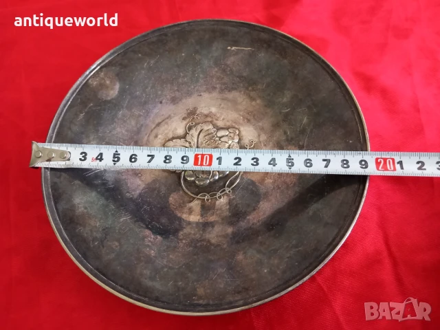 Стара Дебело ПОСРЕБРЕНА Чиния , Маркирана!, снимка 5 - Антикварни и старинни предмети - 50816159