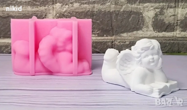 3D лежащ Ангел дете с книга силиконов молд форма фондан шоколад гипс свещ декор