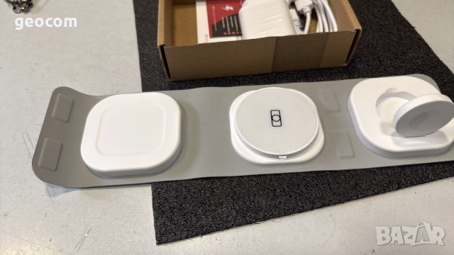 3в1 QI компактна зарядна станция (Комплект), снимка 3 - Безжични зарядни - 52622732