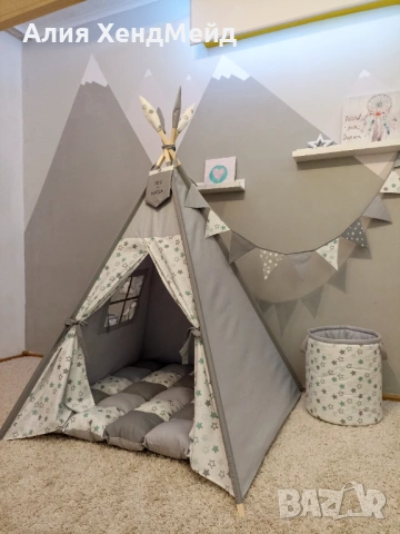 Детска палатка за игра Типи, снимка 10 - Бебешки легла и матраци - 54033513