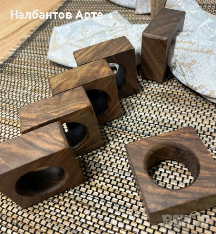 Дървени пръстени за салфетки , снимка 2 - Декорация за дома - 53859899