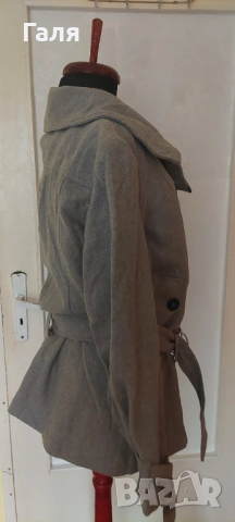 Палто сиво, късо, размер S/M, снимка 3 - Палта, манта - 52127272