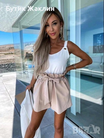 Къси панталонки с висока талия , снимка 2 - Къси панталони и бермуди - 53946710