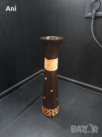 Бамбукова ваза на точки , снимка 2 - Вази - 51488082