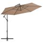 vidaXL Градински чадър с чупещо рамо и алуминиев прът, 300 см, таупе（SKU:44623, снимка 1 - Градински мебели, декорация  - 45811497