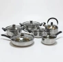 Комплект от 12 части за всяка кухня. 3бр тенджери, тиган, касерола и чайник и капаци, снимка 1