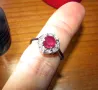 925 сребърен пръстен с натурален рубин 6мм, тегло 2.66гр, подходящ за подарък, снимка 7