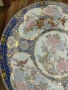 Винтидж японска декоративна чиния със сини декорации Imari. , снимка 2