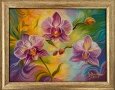 Оригинална картина – орхидеи – акрил – идея за подарък, снимка 1