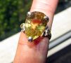 925 сребърен пръстен с лимонов кварц 17x12мм, тегло 6.3гр., снимка 4