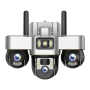 Тройна Wifi камера за видеонаблюдение с въртящи се странични обективи, снимка 1
