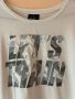 Flair Бяла тениска с щампа Let’s train 90% памук 10% еластант XL размер 🤍, снимка 2