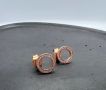 Pandora обеци в розово злато Sparkling Circle Stud Earrings, снимка 6