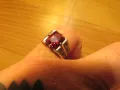 Сребърен мъжки пръстен с рубин и с много инкрустирани маркенази по него сребро, снимка 4
