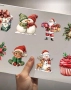 50 бр прозрачни Коледни самозалепващи лепенки стикери за украса декор картонена торта и др, снимка 4