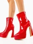 Боти на ток - червен лак - YSV1, снимка 1