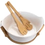Керамична купа за салата с бамбукови прибори и стойка Код P837, снимка 2