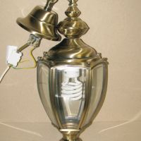 Луксозна висяща лампа полилей тип Фенер, 'бронз' кристални стъкла, отличен, снимка 4 - Лампи за таван - 45698819