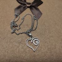 Сребърен синджир с висулка сърце (261), снимка 4 - Колиета, медальони, синджири - 45586121