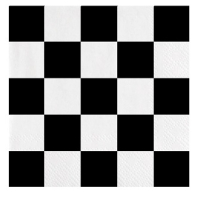 черно бели квадрати Рали шах мат 10 парти салфетки рожден ден, снимка 2 - Други - 26693141