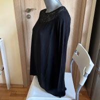 Черна блуза с дантела Francomina, снимка 4 - Блузи с дълъг ръкав и пуловери - 45433045
