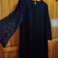 Черна дантелена рокля, снимка 2 - Рокли - 45034486