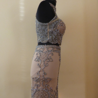  Абитуриентска официална рокля SHERRI HILL от 2 части с камъни Swarowski, снимка 6 - Рокли - 44958246