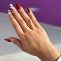 Дамски златист пръстени тип змия от медицинска стомана, снимка 4 - Пръстени - 45421789