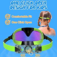 COZII Детски очила за плуване с маска за нос, широко виждане, против мъгла, UV защита за деца 6-14 г, снимка 3 - Други - 45655721