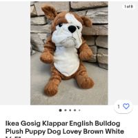 Плюшено куче булдог IKEA, снимка 4 - Плюшени играчки - 45294485