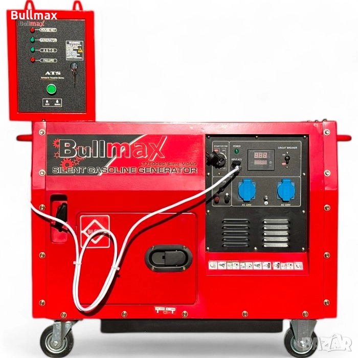 Агрегат за ток 7.5 KW моно обезшумен + АТС кутия BULLMAX, снимка 1