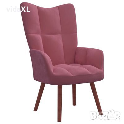 vidaXL Релакс стол, розов, кадифе（SKU:328165, снимка 1