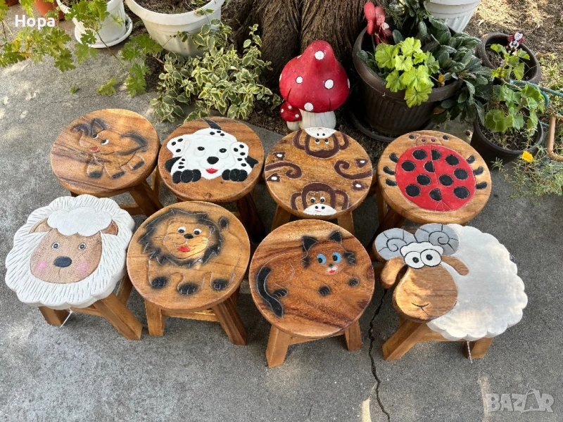 Столче /Табуретка от тиково дърво, снимка 1