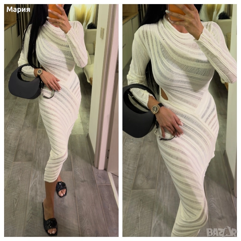 Плажна рокля в бяло, снимка 1