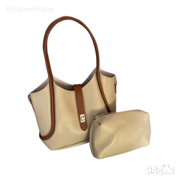 Изискана дамска чанта с практичен несесер, снимка 1
