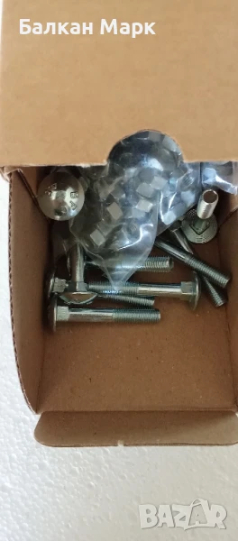 Коларски болтове с гайки – поцинковани DIN 603/555, M7x45/20, 100 бр. (Внос от Германия) , снимка 1