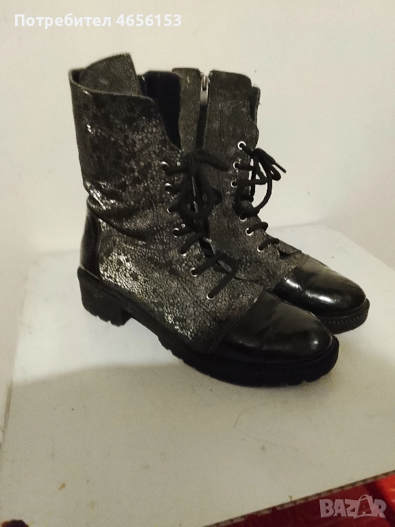 ДАМСКИ. БОТИ ZEBRA естествена кожа и лак N 39, снимка 1