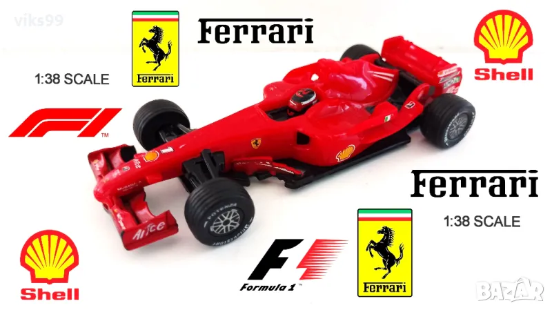 Ferrari F 2008 F1 Shell V-Power - Мащаб 1:38, снимка 1