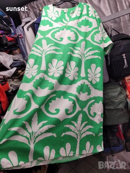 H&M разкошна дълга зелена рокля- L, снимка 1