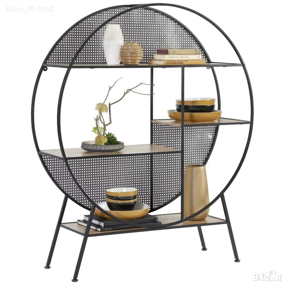 Голяма кръгла етажерка в индустриален стил , снимка 1