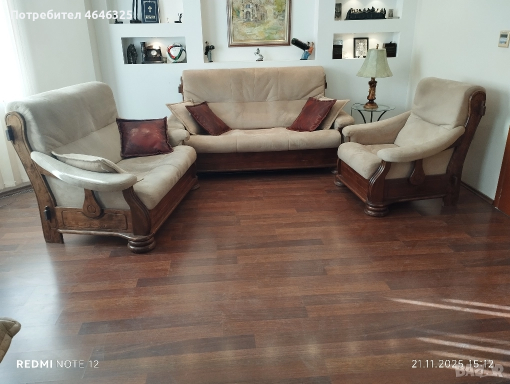 Диван и фотьойл от масив, снимка 1