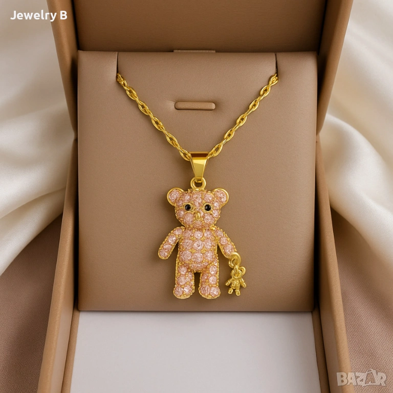 Колиета „Мече" с 18K златно покритие, снимка 1