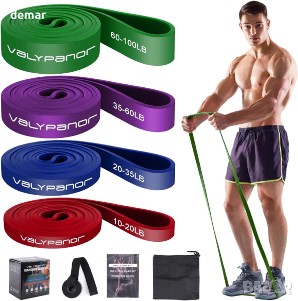 Фитнес ленти с различни нива Pull Up Resistance Bands за фитнес, йога, пилатес, с чанта, снимка 1