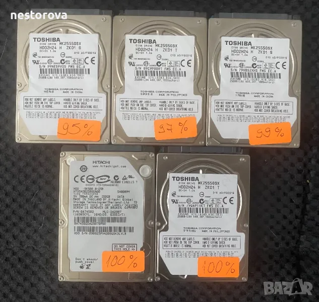 HDD Toshiba / Hitachi 250 GB 2.5’ харддиск, снимка 1