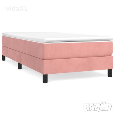 vidaXL Рамка за легло, розова, 100x200 см, кадифе（SKU:3120759, снимка 1